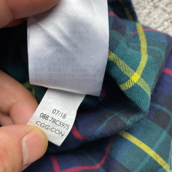 Tommy Hilfiger Shirt Men Medium Green Multicolor Plaid Button Down Long Sleeve - Picture 7 of 10